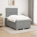 Boxmadras med topmadras Lysegrå 120 x 190 cm Stof