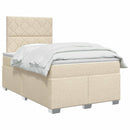 Boxmadras med topmadras Cremefarvet 120 x 190 cm Stof