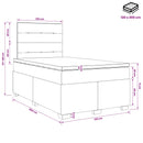 Boxmadras med topmadras Gråbrun 120 x 200 cm Stof