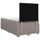 Boxmadras med topmadras Gråbrun 120 x 200 cm Stof