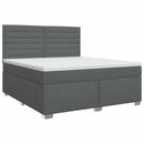 Boxmadras med topmadras Mørkegrå 140 x 190 cm Stof