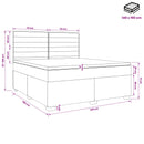 Boxmadras med topmadras Gråbrun 140 x 190 cm Stof