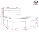 Boxmadras med topmadras med hovedgærde Sort 140 x 190 cm Stof
