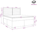 Boxmadras med topmadras Gråbrun 140 x 200 cm Stof