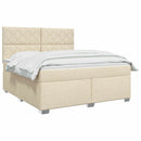 Boxmadras med topmadras Cremefarvet 140 x 200 cm Stof