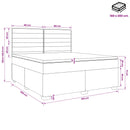 Boxmadras med topmadras Gråbrun 160 x 200 cm Stof