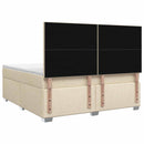 Boxmadras med topmadras Cremefarvet 160 x 200 cm Stof