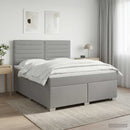 Boxmadras med topmadras Lysegrå 180 x 200 cm Stof