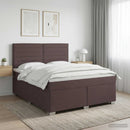 Boxmadras med topmadras Mørk Brun 140 x 200 cm Stof