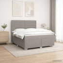 Boxmadras med topmadras Gråbrun 160 x 200 cm Stof