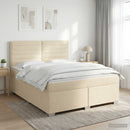 Boxmadras med topmadras Cremefarvet 140 x 190 cm Stof