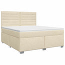 Boxmadras med topmadras Cremefarvet 180 x 200 cm Stof