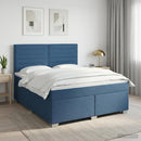 Boxmadras med topmadras Blå 140 x 190 cm Stof