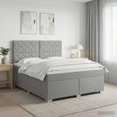 Boxmadras med topmadras Lysegrå 180 x 200 cm Stof