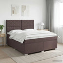 Boxmadras med topmadras Mørk Brun 160 x 200 cm Stof