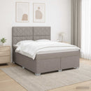 Boxmadras med topmadras Gråbrun 180 x 200 cm Stof