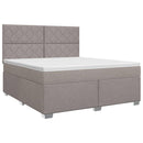 Boxmadras med topmadras Gråbrun 180 x 200 cm Stof