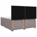 Boxmadras med topmadras Gråbrun 180 x 200 cm Stof