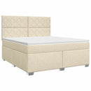 Boxmadras med topmadras Cremefarvet 180 x 200 cm Stof