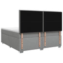 Boxmadras med topmadras Lysegrå 200 x 200 cm Stof