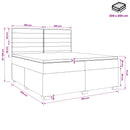 Boxmadras med topmadras Lysegrå 200 x 200 cm Stof