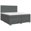 Boxmadras med topmadras Mørkegrå 200 x 200 cm Stof