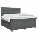 Boxmadras med topmadras Mørkegrå 200 x 200 cm Stof