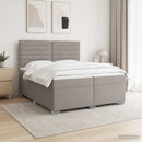 Boxmadras med topmadras Gråbrun 200 x 200 cm Stof