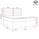 Boxmadras med topmadras Gråbrun 200 x 200 cm Stof