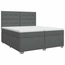 Boxmadras med topmadras Mørkegrå 200 x 200 cm Stof