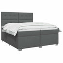 Boxmadras med topmadras Mørkegrå 200 x 200 cm Stof