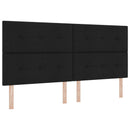Boxmadras med topmadras med hovedgærde Sort 200 x 200 cm Stof