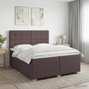 Boxmadras med topmadras Mørk Brun 200 x 200 cm Stof