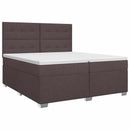 Boxmadras med topmadras Mørk Brun 200 x 200 cm Stof