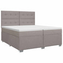 Boxmadras med topmadras Gråbrun 200 x 200 cm Stof