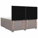 Boxmadras med topmadras Gråbrun 200 x 200 cm Stof