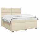 Boxmadras med topmadras Cremefarvet 200 x 200 cm Stof