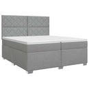 Boxmadras med topmadras Lysegrå 200 x 200 cm Stof