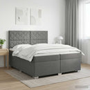 Boxmadras med topmadras Mørkegrå 200 x 200 cm Stof