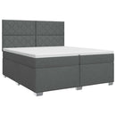 Boxmadras med topmadras Mørkegrå 200 x 200 cm Stof