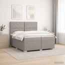 Boxmadras med topmadras Gråbrun 200 x 200 cm Stof
