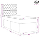 Boxmadras med topmadras Lyserød 90 x 190 cm Fløjl
