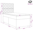 Boxmadras med topmadras Mørkegrå 100 x 200 cm Fløjl