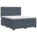 Boxmadras med topmadras Mørkegrå 140 x 190 cm Fløjl