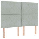 Boxmadras med topmadras Lysegrå 160 x 200 cm Fløjl