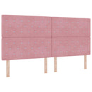 Boxmadras med topmadras Lyserød 200 x 200 cm Fløjl