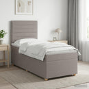 Boxmadras med topmadras Gråbrun 100 x 200 cm Stof