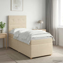 Boxmadras med topmadras Cremefarvet 100 x 200 cm Stof