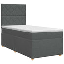Boxmadras med topmadras Mørkegrå 80 x 200 cm Stof