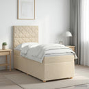 Boxmadras med topmadras Cremefarvet 90 x 190 cm Stof